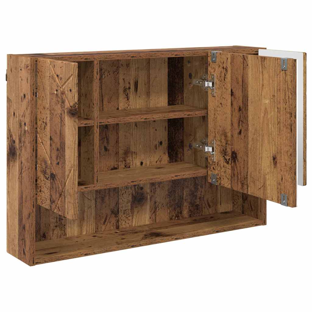 vidaXL Bathroom Furniture Set 3 pcs Old Wood Engineered Wood and Metal 6