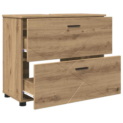 vidaXL Bathroom Furniture Set 3 pcs Artisan Oak 5