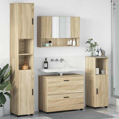 vidaXL Bathroom Furniture Set 4 pcs Sonoma Oak 1
