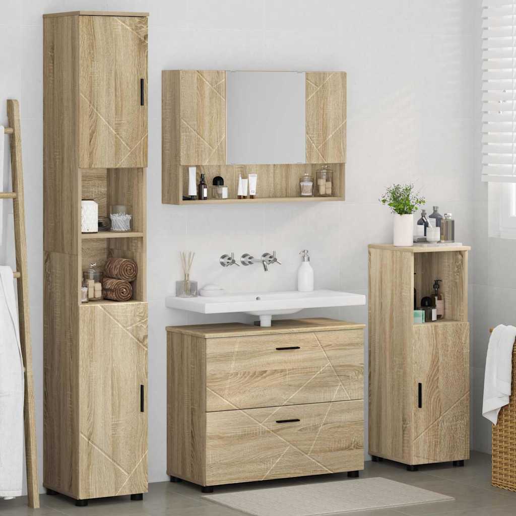 vidaXL Bathroom Furniture Set 4 pcs Sonoma Oak 4