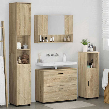 vidaXL Bathroom Furniture Set 4 pcs Sonoma Oak 4