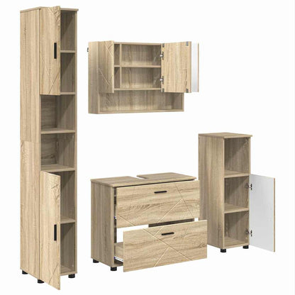 vidaXL Bathroom Furniture Set 4 pcs Sonoma Oak 2