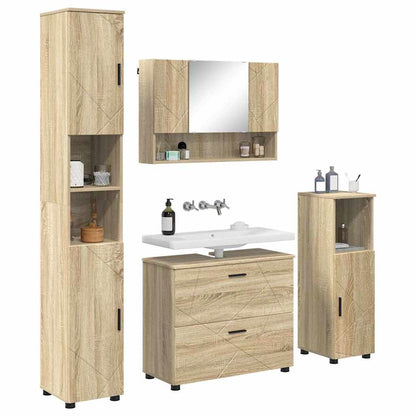 vidaXL Bathroom Furniture Set 4 pcs Sonoma Oak 3