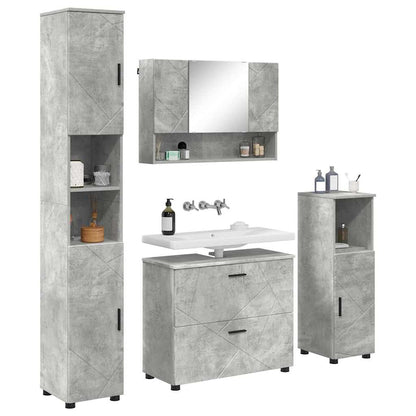 vidaXL Bathroom Furniture Set 4 pcs Concrete Grey 3