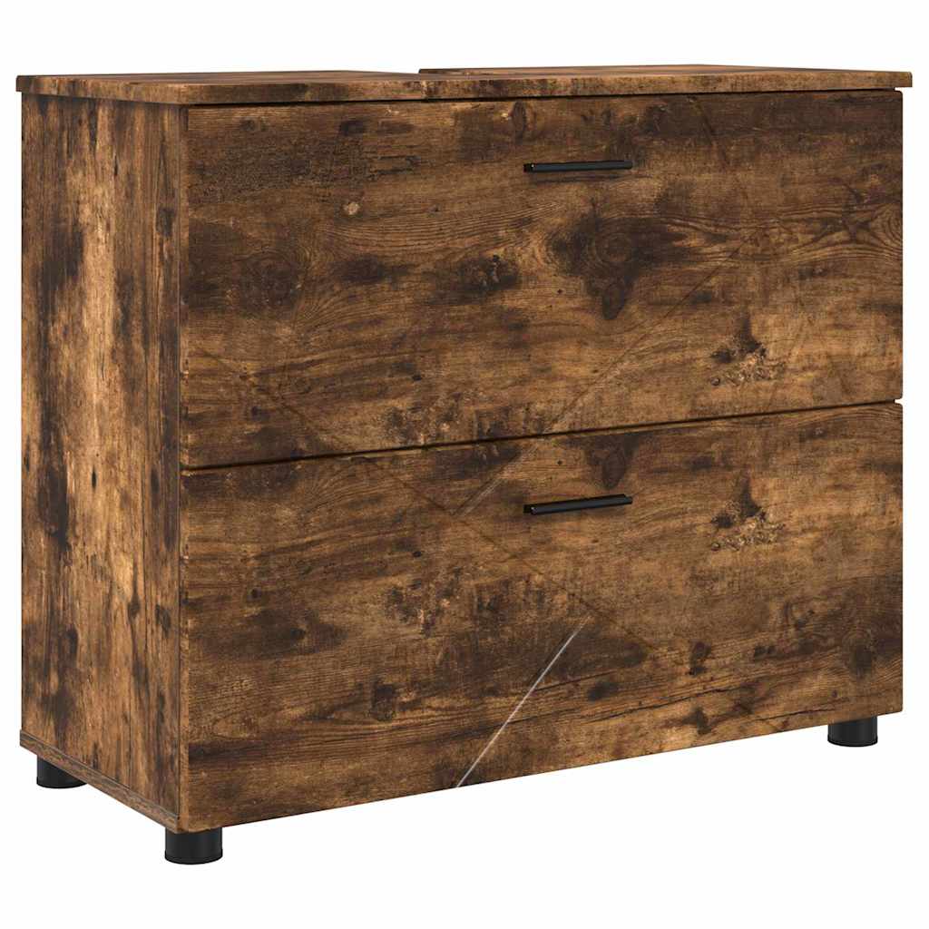 vidaXL Bathroom Furniture Set 4 pcs Smoked Oak 5