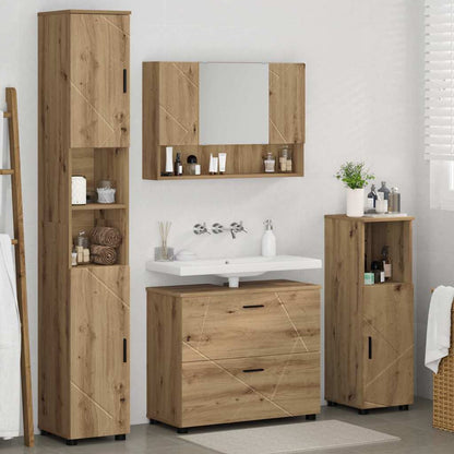 vidaXL Bathroom Furniture Set 4 pcs Artisan Oak 4