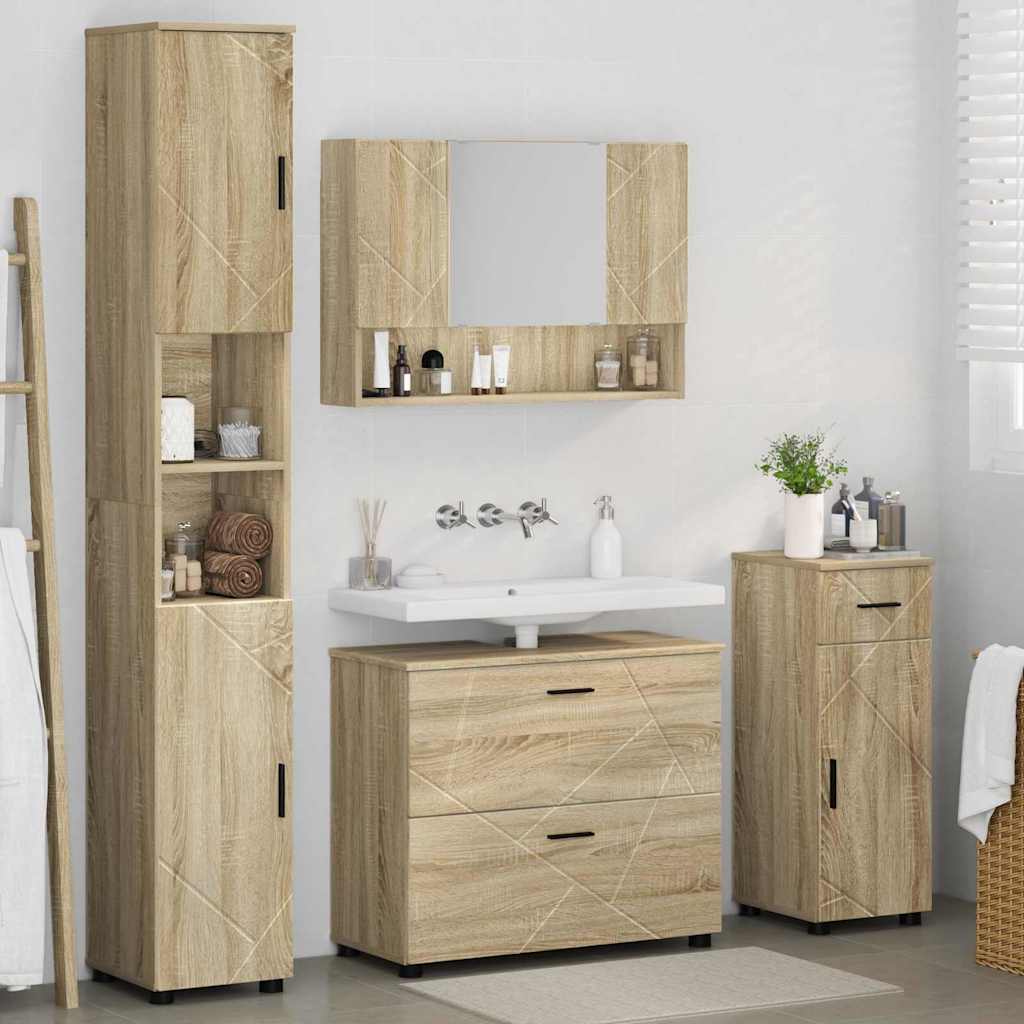 vidaXL Bathroom Furniture Set 4 pcs Sonoma Oak 4