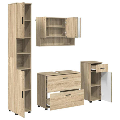 vidaXL Bathroom Furniture Set 4 pcs Sonoma Oak 2
