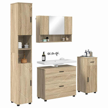 vidaXL Bathroom Furniture Set 4 pcs Sonoma Oak 3