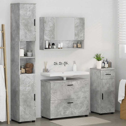 vidaXL Bathroom Furniture Set 4 pcs Concrete Grey 4