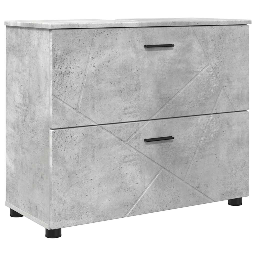 vidaXL Bathroom Furniture Set 4 pcs Concrete Grey 5