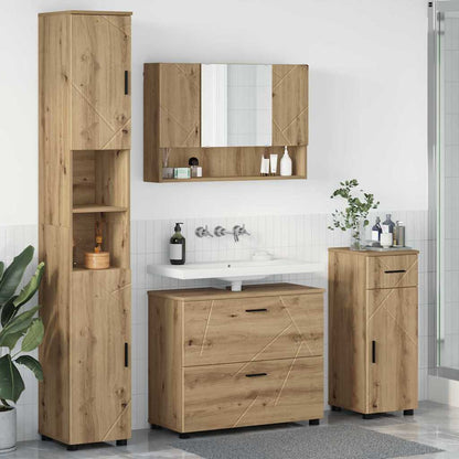 vidaXL Bathroom Furniture Set 4 pcs Artisan Oak 1