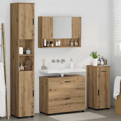 vidaXL Bathroom Furniture Set 4 pcs Artisan Oak 4