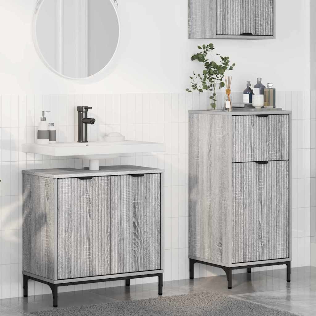 Bathroom Furniture Set 2 pcs Grey sonoma