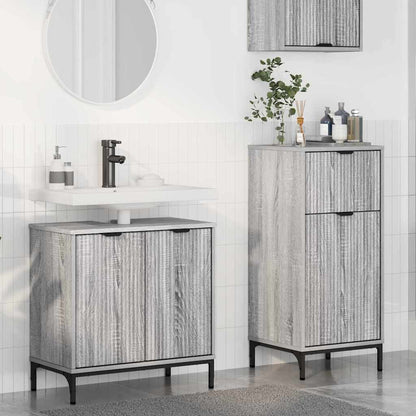 Bathroom Furniture Set 2 pcs Grey sonoma