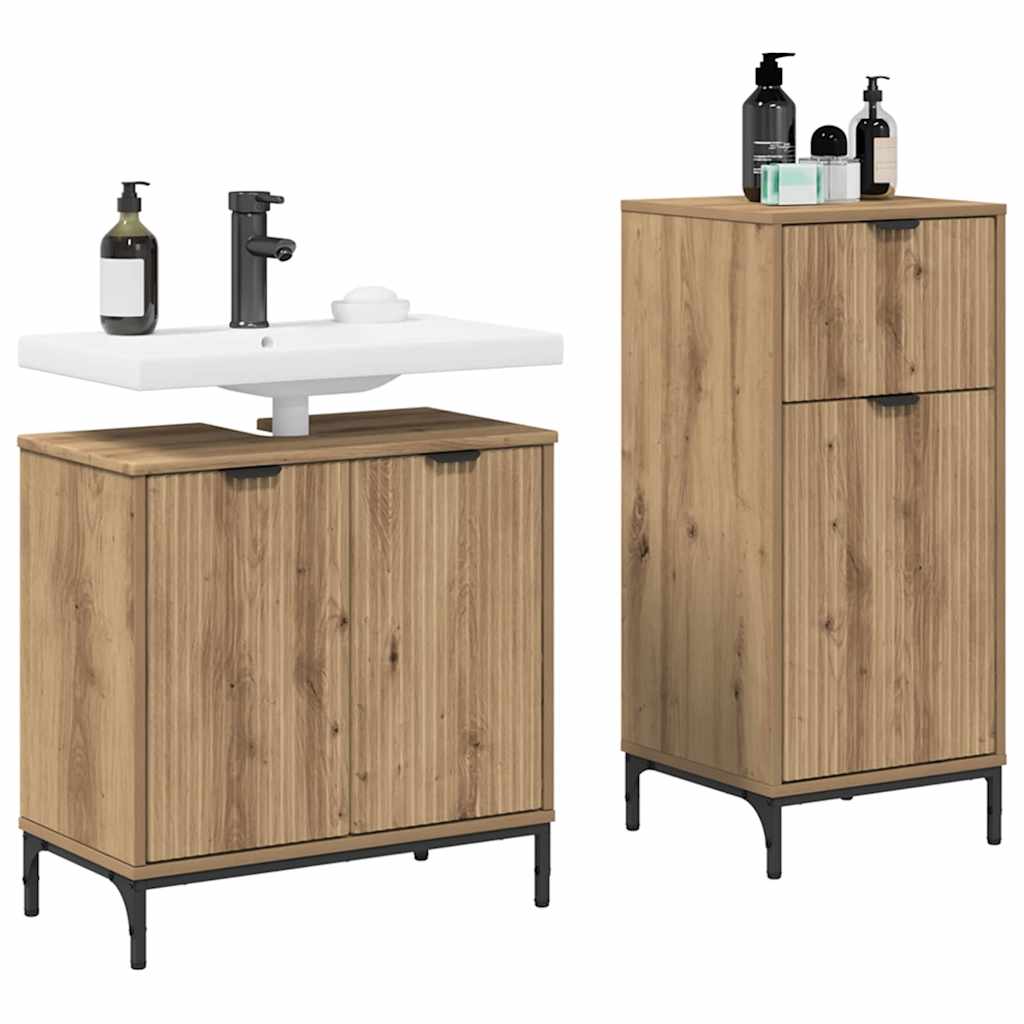 vidaXL Bathroom Furniture Set 2 pcs Artisan Oak 3