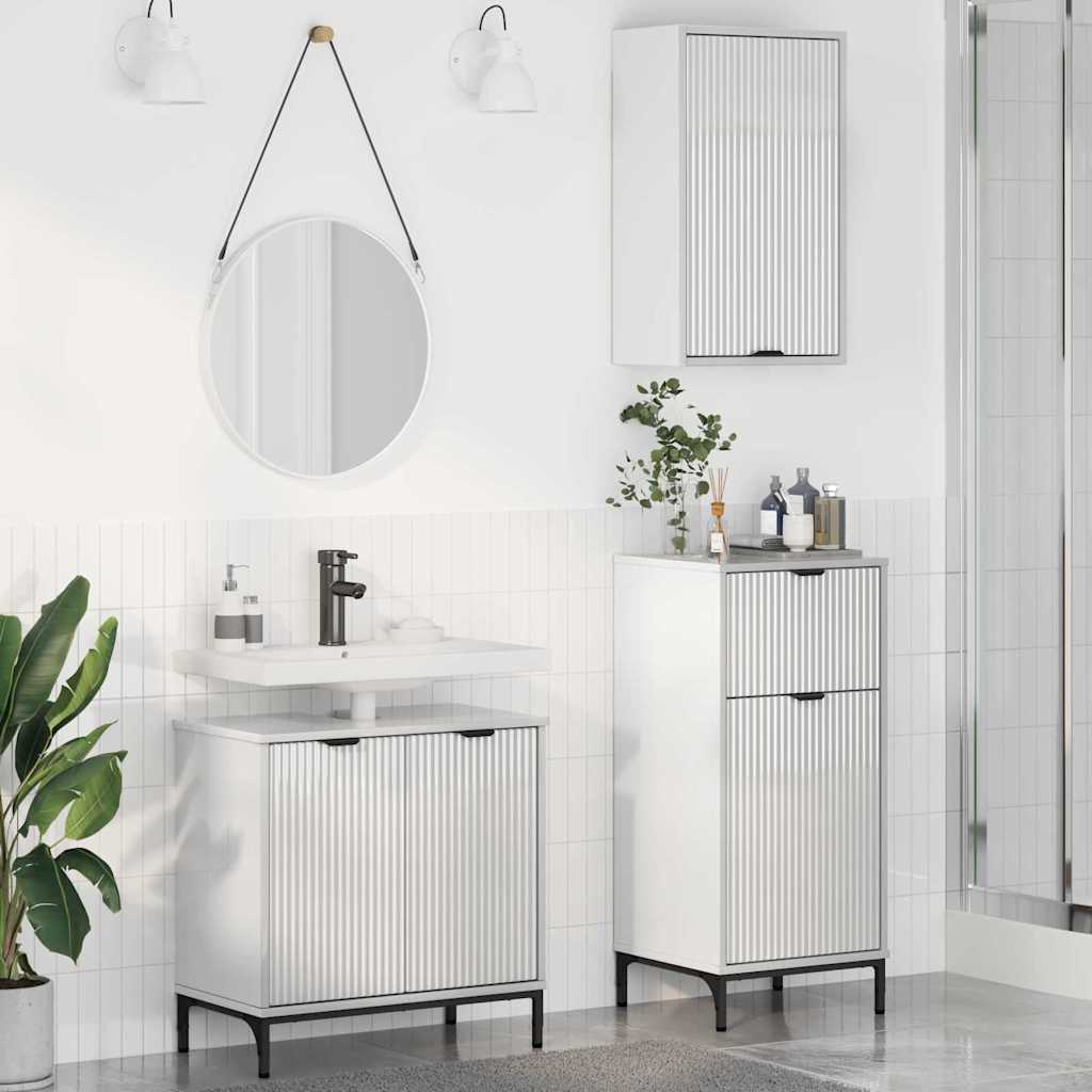 vidaXL Bathroom Furniture Set 3 pcs High Gloss White 1
