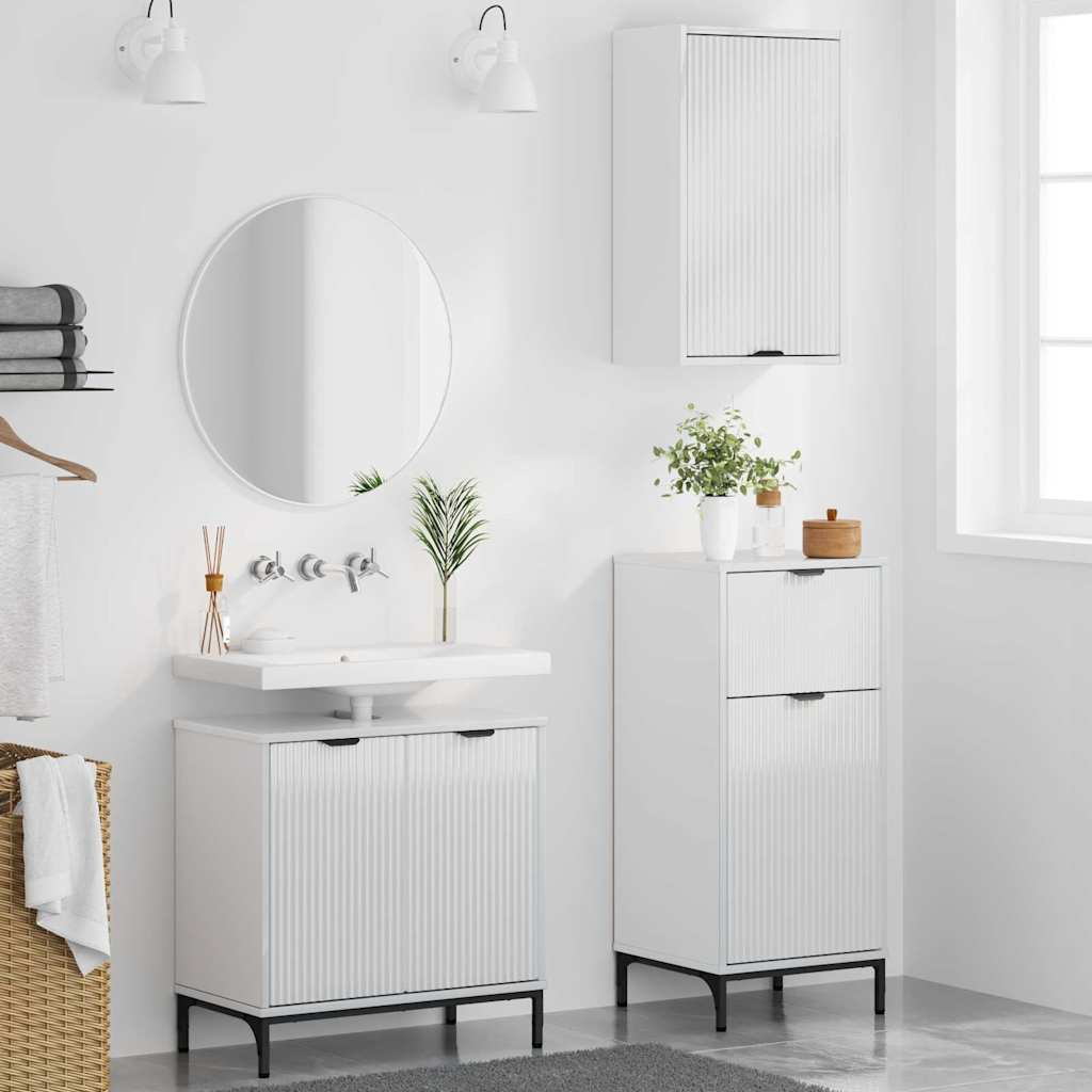 vidaXL Bathroom Furniture Set 3 pcs High Gloss White 4