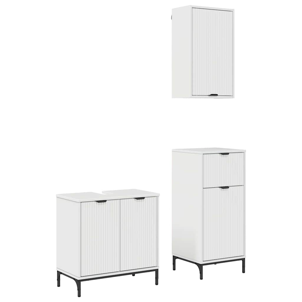 vidaXL Bathroom Furniture Set 3 pcs High Gloss White 2
