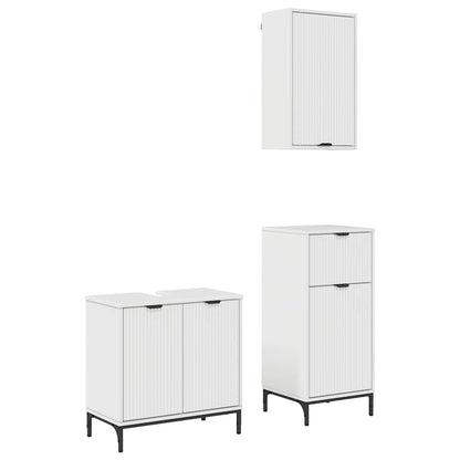 vidaXL Bathroom Furniture Set 3 pcs High Gloss White 2