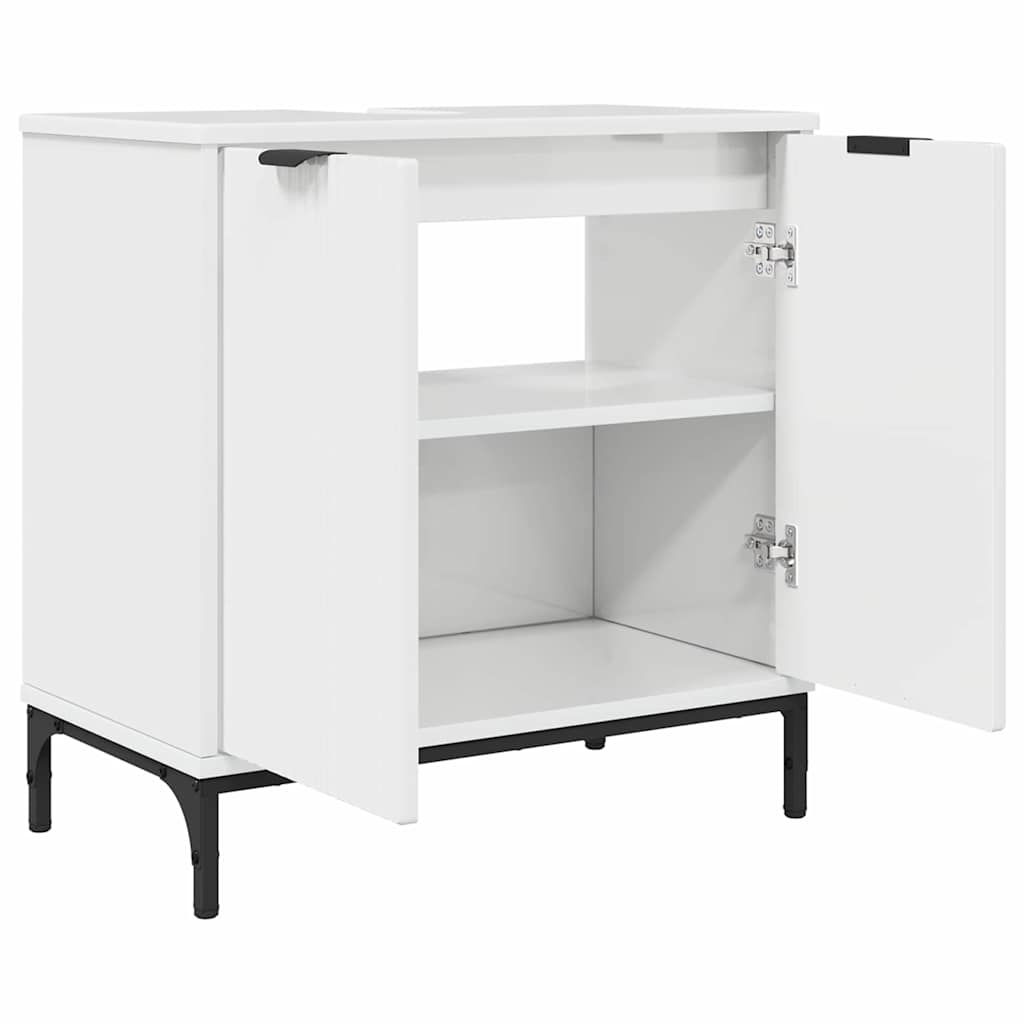 vidaXL Bathroom Furniture Set 3 pcs High Gloss White 5