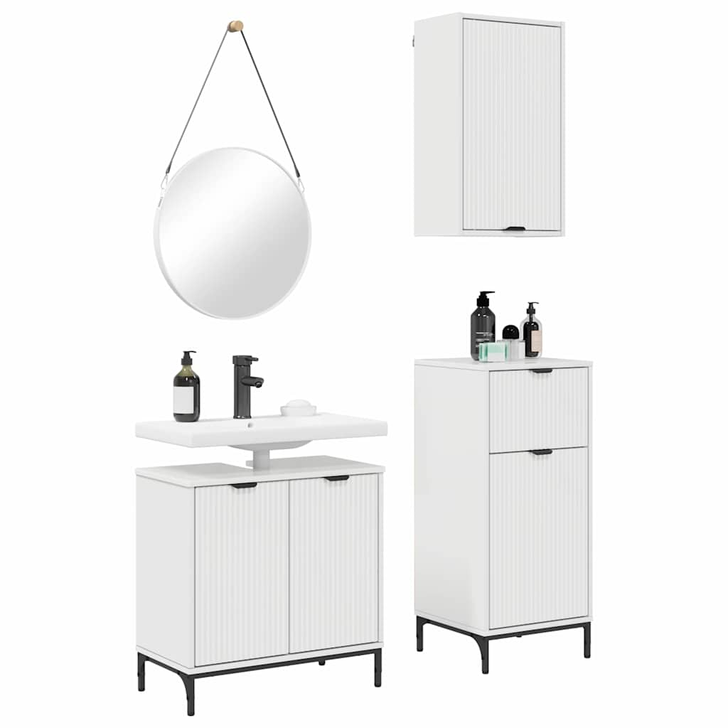 vidaXL Bathroom Furniture Set 3 pcs High Gloss White 3