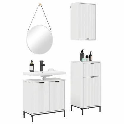 vidaXL Bathroom Furniture Set 3 pcs High Gloss White 3