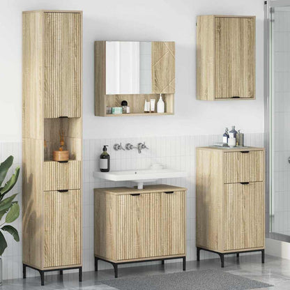 vidaXL Bathroom Furniture Set Sonoma Oak Engineered wood, Metal 1