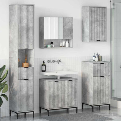 vidaXL Bathroom Furniture Set Concrete Grey Engineered wood, Metal 1