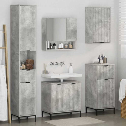 vidaXL Bathroom Furniture Set Concrete Grey Engineered wood, Metal 4