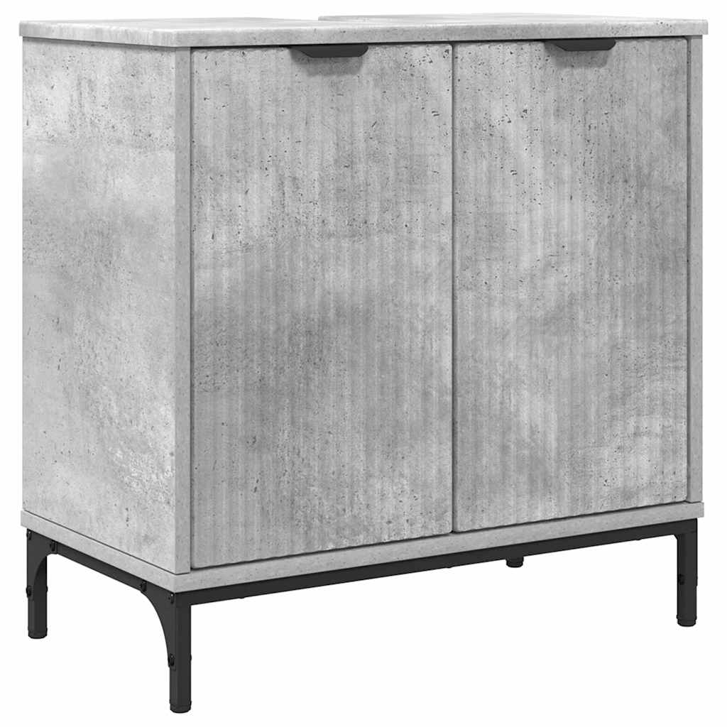 vidaXL Bathroom Furniture Set Concrete Grey Engineered wood, Metal 5