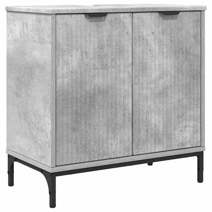 vidaXL Bathroom Furniture Set Concrete Grey Engineered wood, Metal 5