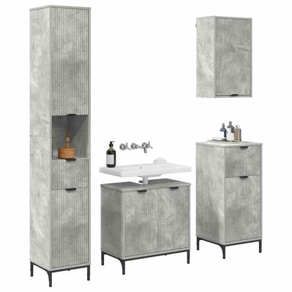 vidaXL Bathroom Furniture Set Concrete Grey Engineered wood, Metal 3