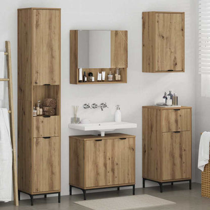 vidaXL Bathroom Furniture Set 4 pcs Artisan Oak Engineered wood, Metal 4