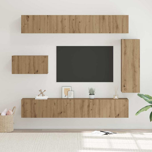 vidaXL TV Cabinet Set 8 pcs Artisan Oak Engineered Wood 1