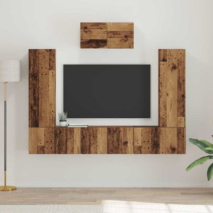 vidaXL TV Cabinet Set 7 pcs Old Wood Engineered Wood 1