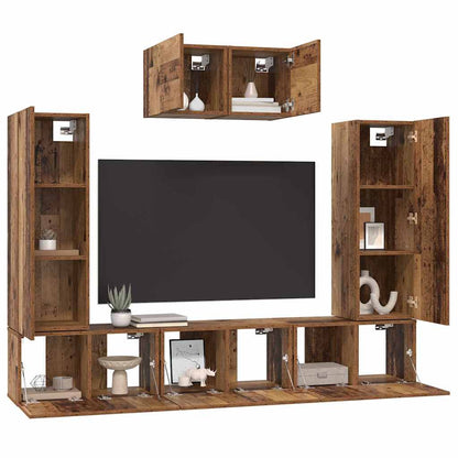 vidaXL TV Cabinet Set 7 pcs Old Wood Engineered Wood 3