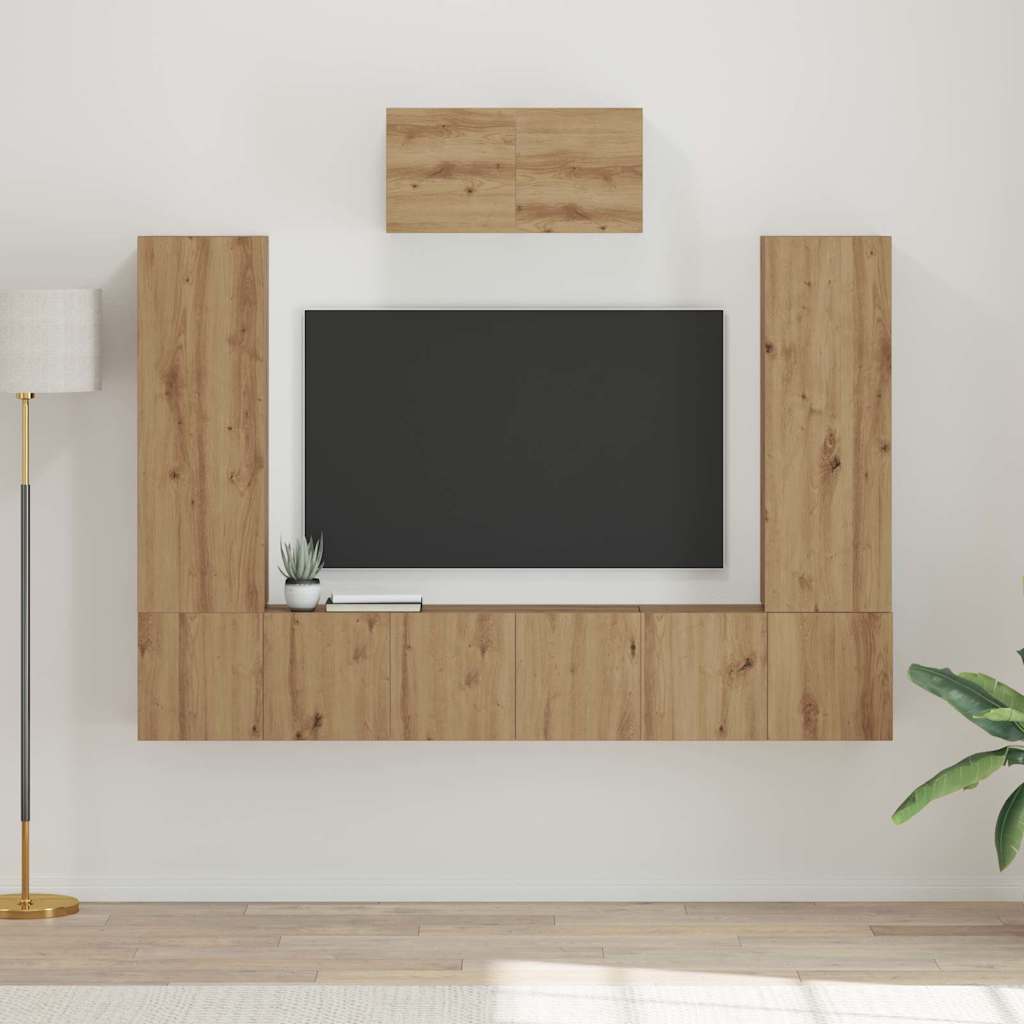 vidaXL TV Cabinet Set Engineered Wood 7