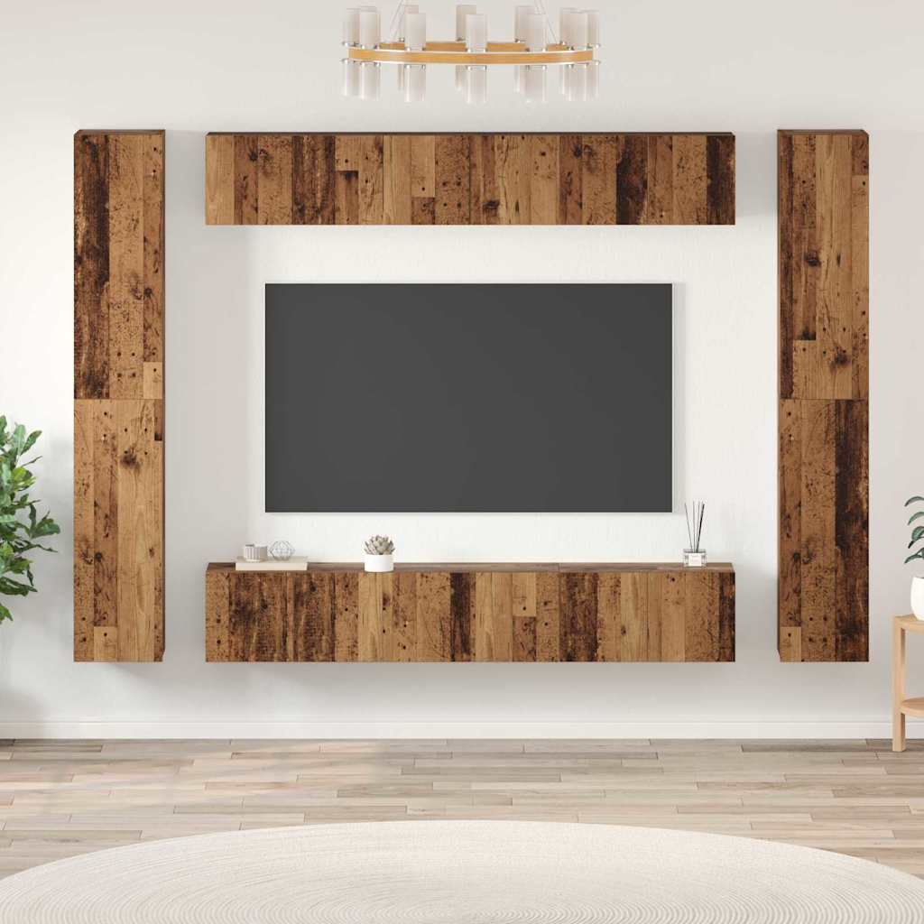 vidaXL TV Cabinet Set Engineered Wood 10