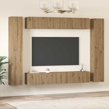 vidaXL TV Cabinet Set 10 pcs Artisan Oak Engineered Wood 4