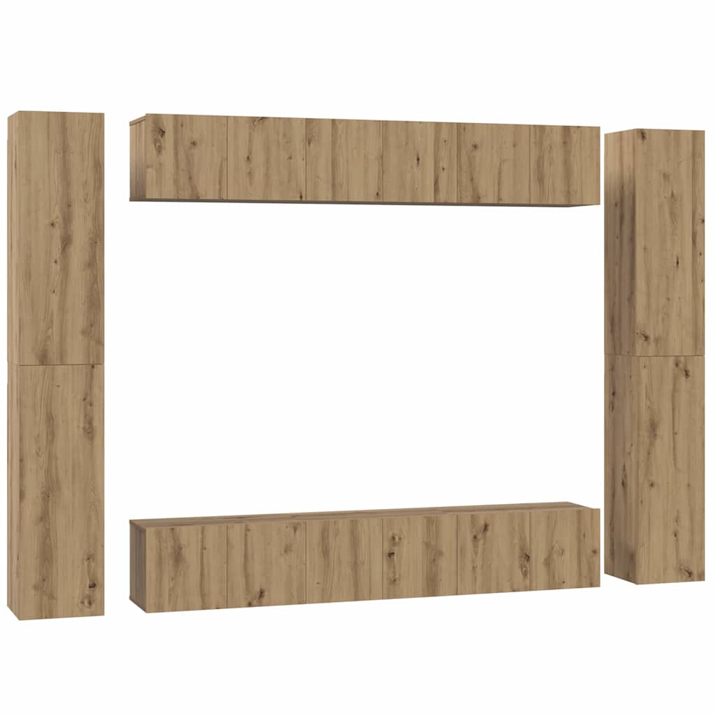vidaXL TV Cabinet Set 10 pcs Artisan Oak Engineered Wood 2