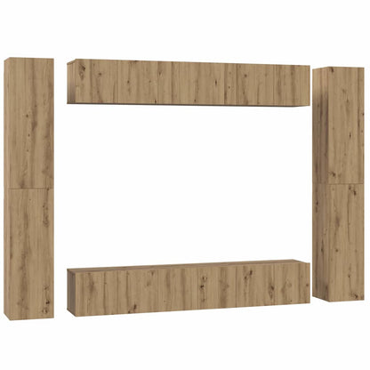 vidaXL TV Cabinet Set 10 pcs Artisan Oak Engineered Wood 2