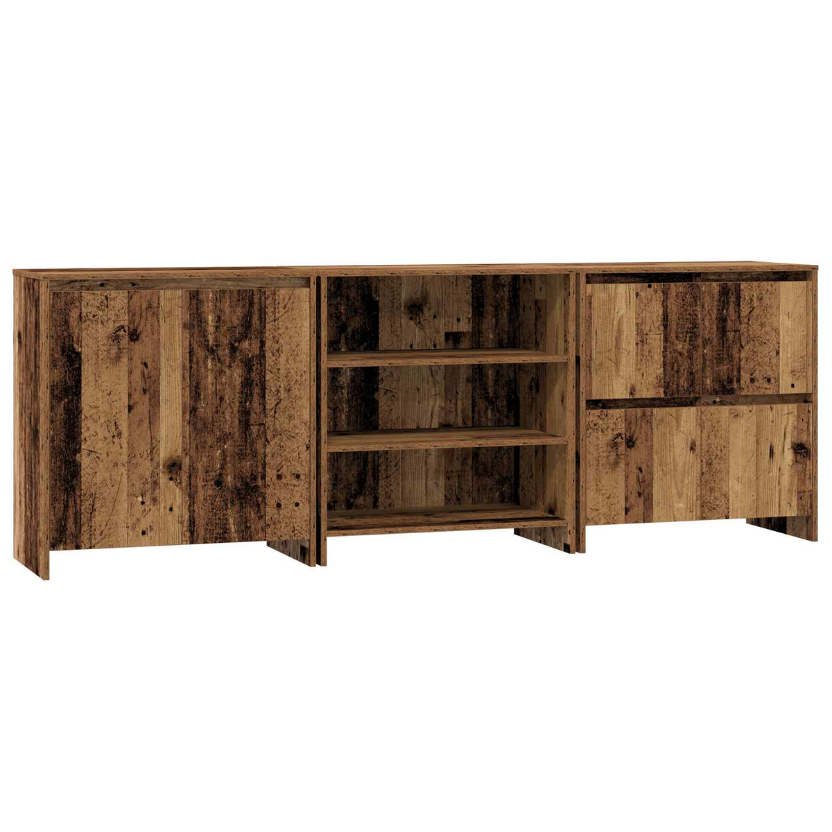 vidaXL Sideboard 3 pcs Old Wood 70 x 41 x 75 cm Engineered Wood 2