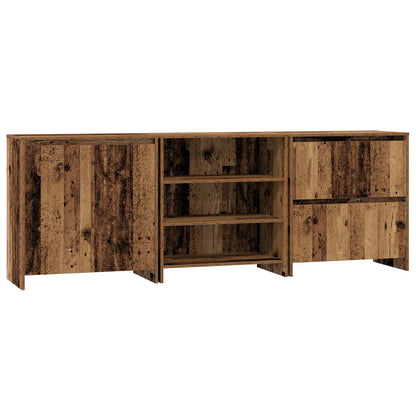 vidaXL Sideboard 3 pcs Old Wood 70 x 41 x 75 cm Engineered Wood 2
