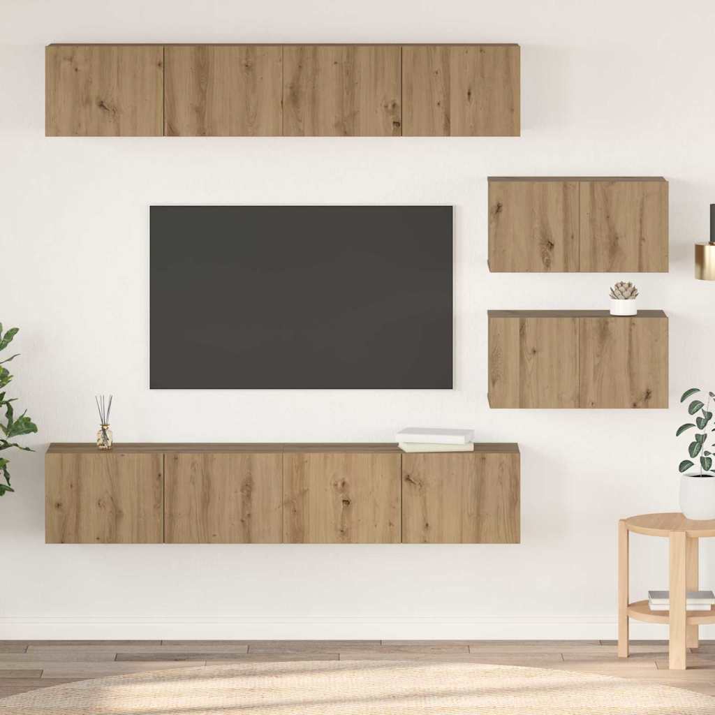 vidaXL TV Cabinet Set 6 pcs Artisan Oak Engineered Wood 1