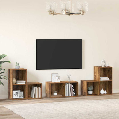 6 Piece TV Cabinet Set Engineered Wood Old wood