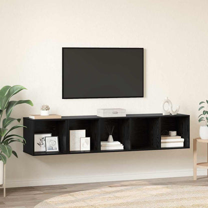 2 Piece TV Cabinet Set Engineered Wood Black oak