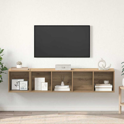 2 Piece TV Cabinet Set Engineered Wood Artisan oak