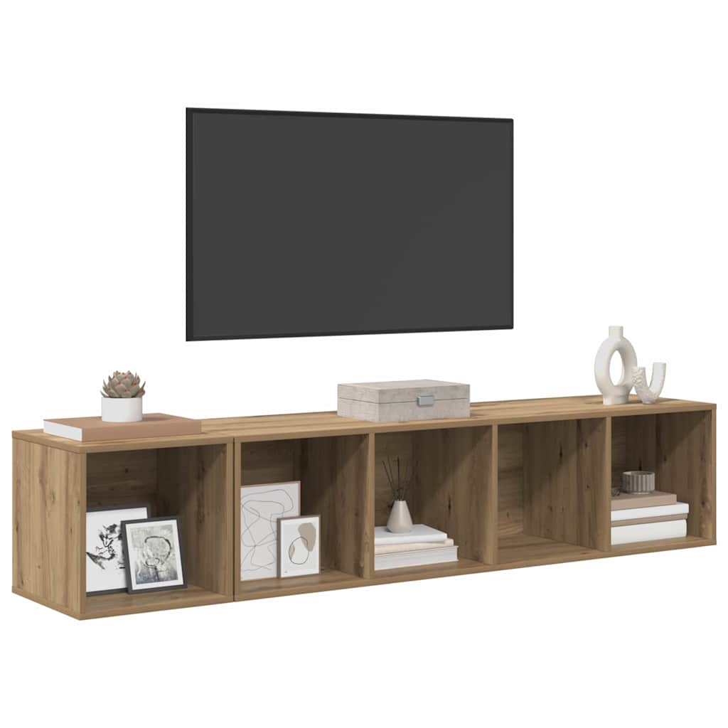 2 Piece TV Cabinet Set Engineered Wood Artisan oak