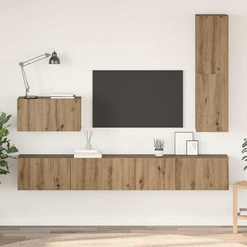 vidaXL 4 Piece TV Cabinet Set Engineered Wood Height 110 cm
